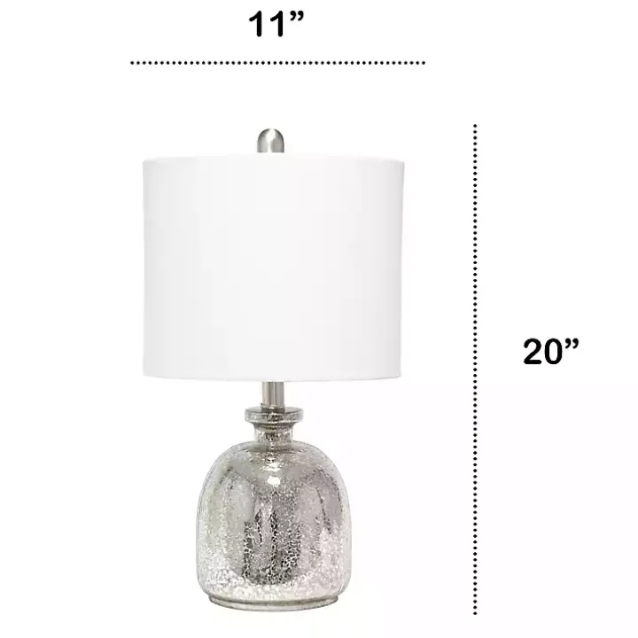 Mercury Hammered Glass White Shade Table Lamp