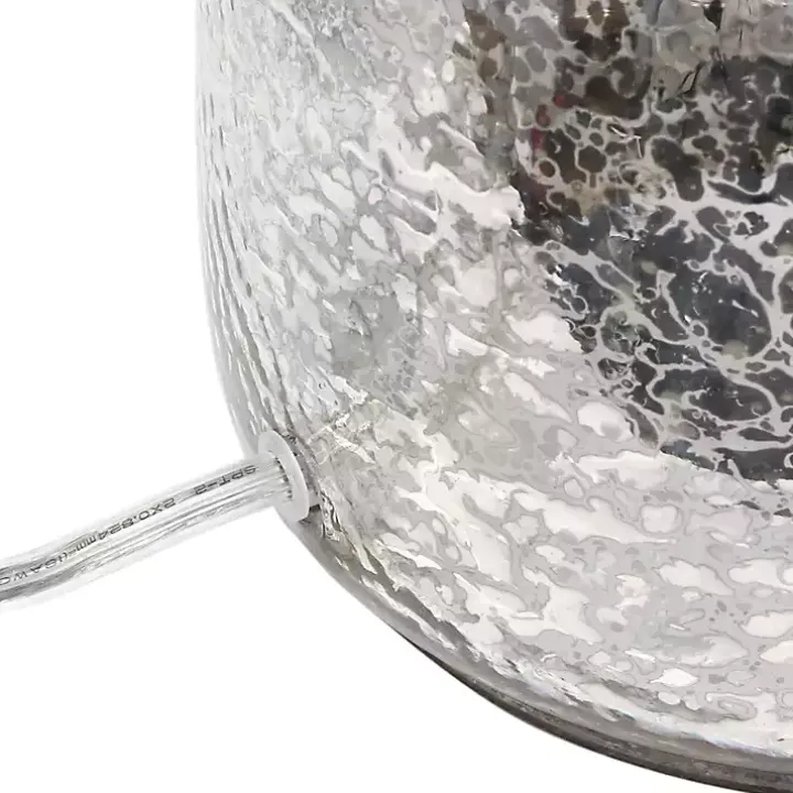Mercury Hammered Glass White Shade Table Lamp