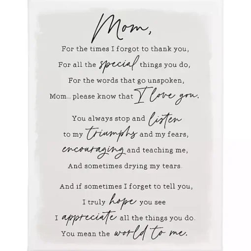 Message to Mom Canvas Wall Plaque