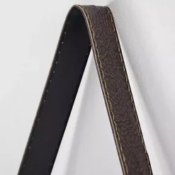 Metal Circle Wall Shelf with Leather Strap
