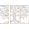Metal Wire Tree Panel Wall Plaques, Set of 3