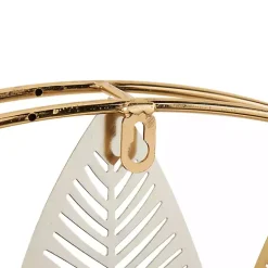 Metallic Gold and Silver Layered Leaf Wall Plaque