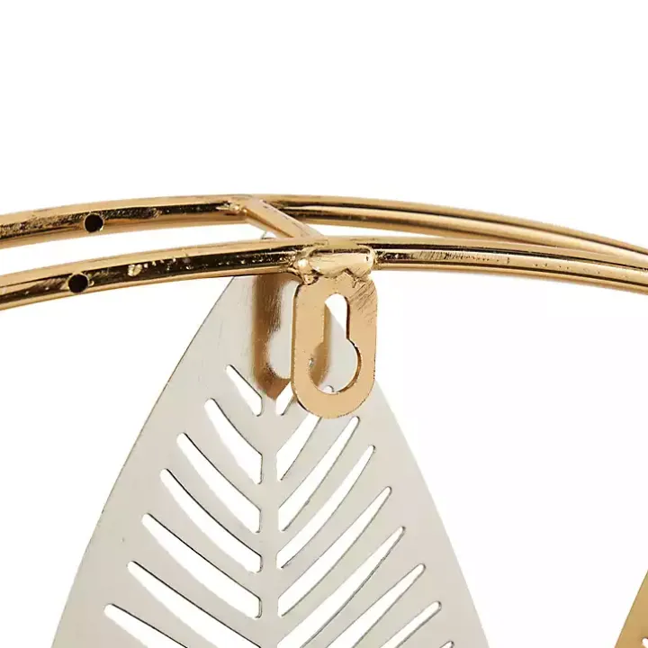 Metallic Gold and Silver Layered Leaf Wall Plaque