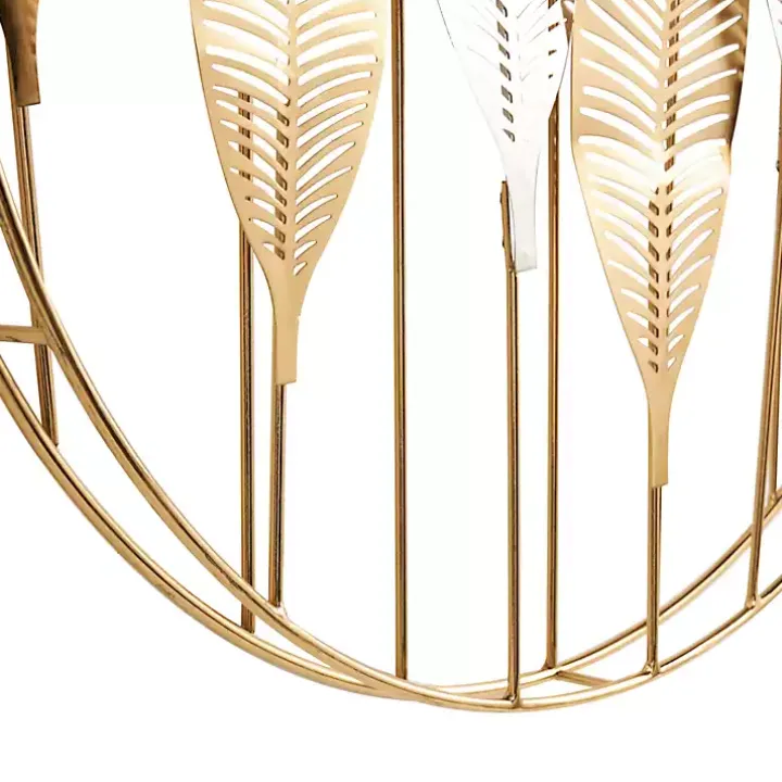 Metallic Gold and Silver Layered Leaf Wall Plaque