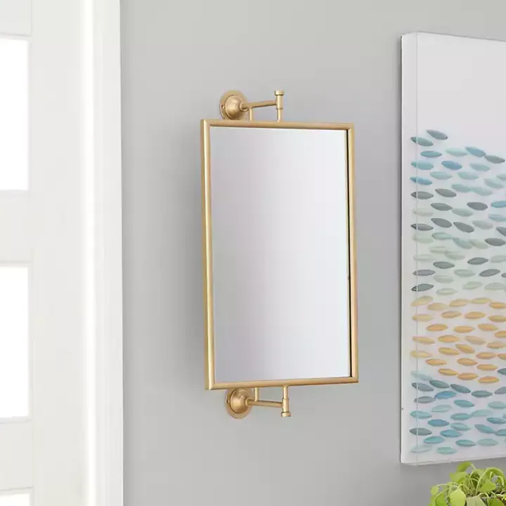 Metallic Gold Metal Frame Wall Mirror