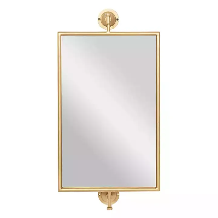 Metallic Gold Metal Frame Wall Mirror