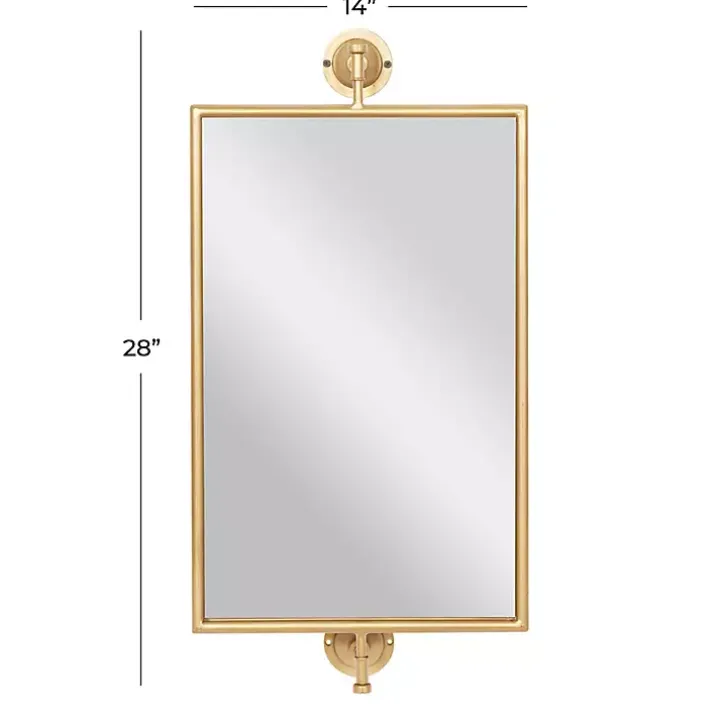 Metallic Gold Metal Frame Wall Mirror