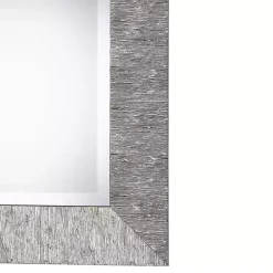 Metallic Silver Textured Frame Wall Mirror