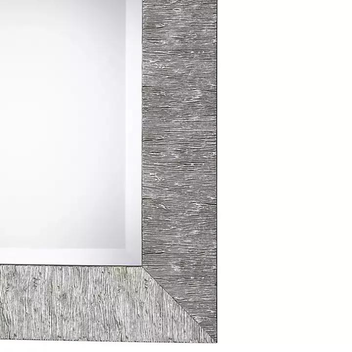 Metallic Silver Textured Frame Wall Mirror