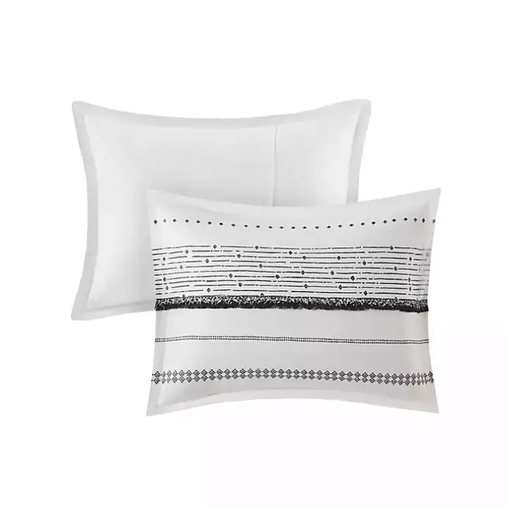 Mia White Striped 3-pc. King Comforter Set