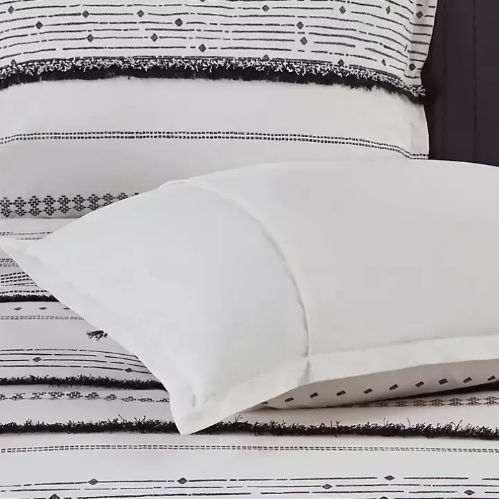 Mia White Striped 3-pc. King Comforter Set