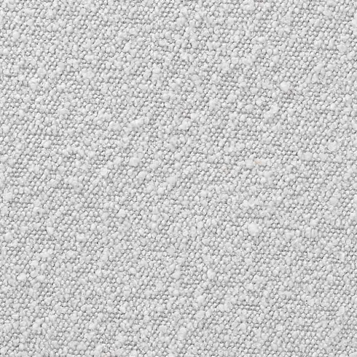 Mid-Century Modern Gray Boucle Ottoman