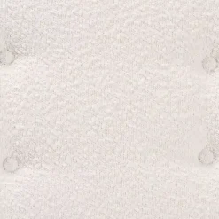 Mid-Century Modern White Boucle Angled Bench