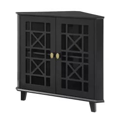Mikie Black Corner Cabinet