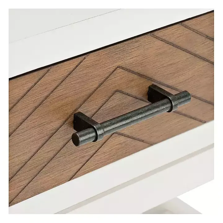 Milo Honey Herringbone Accent Table