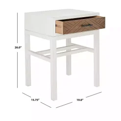 Milo Honey Herringbone Accent Table