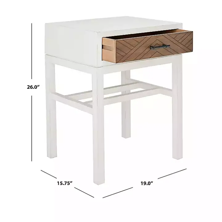Milo Honey Herringbone Accent Table