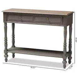 Mindi Wood Rustic Farmhouse Console Table