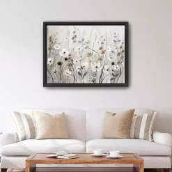 Misty Meadow Black Framed Canvas Art Print