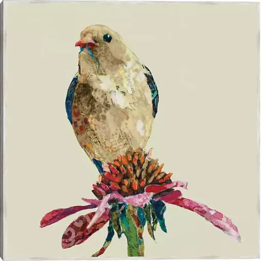 Mixed Media Bird II Framed Canvas Art Print