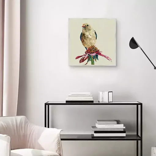 Mixed Media Bird II Framed Canvas Art Print
