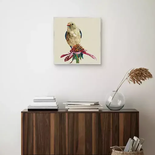 Mixed Media Bird II Framed Canvas Art Print