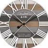 Mixed Planks and White Wooden Wall Clock