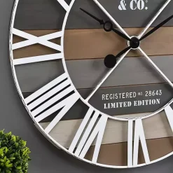 Mixed Planks and White Wooden Wall Clock