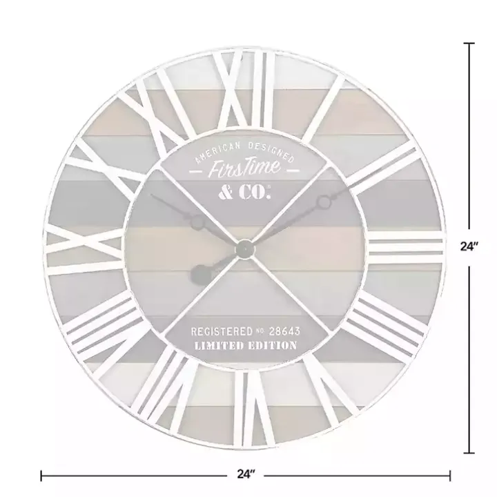 Mixed Planks and White Wooden Wall Clock