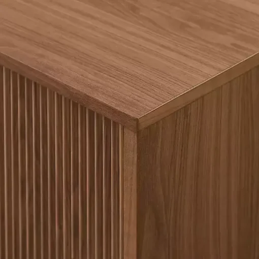 Mocha Brown Fluted 2-Door Compact TV Stand