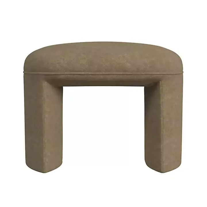 Mocha Brown Oval Upholstered Ottoman