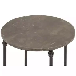 Modern Metal and Marble Accent Table