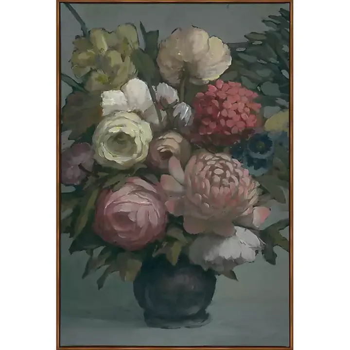 Moody Floral Bouquet Framed Canvas Art Print