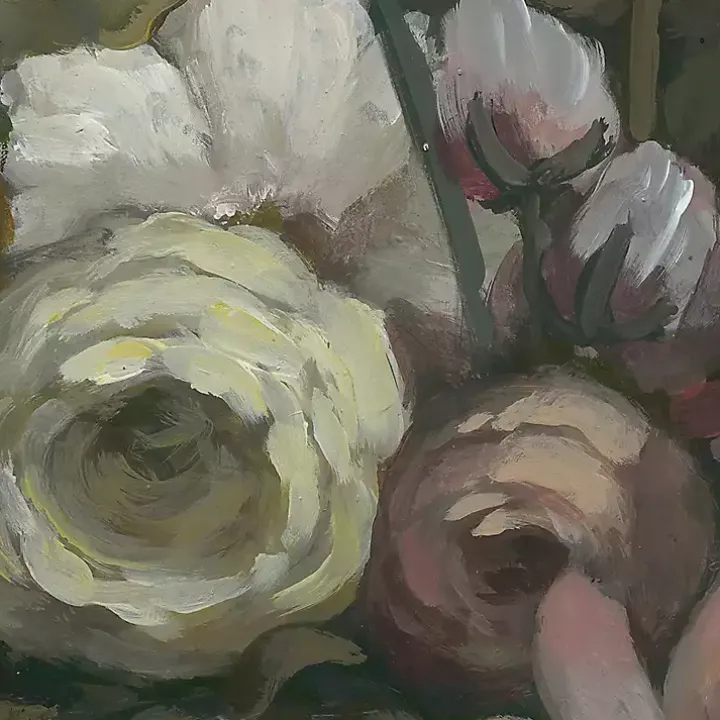 Moody Floral Bouquet Framed Canvas Art Print