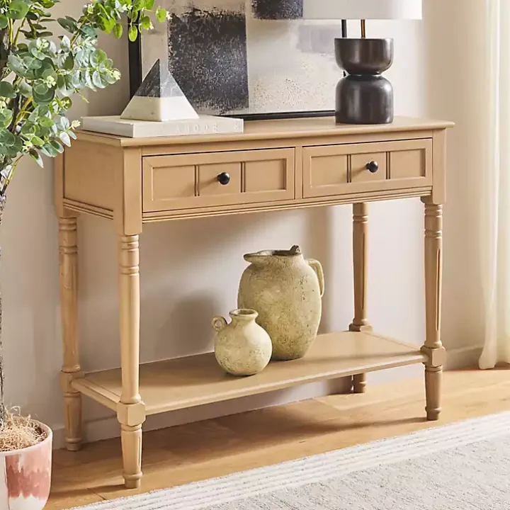 Natural 2- Drawer Samantha Console Table