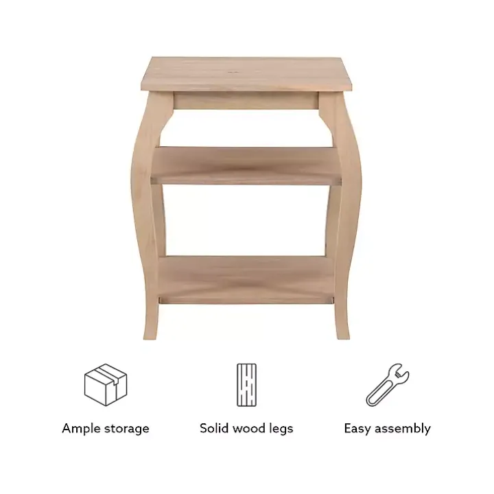 Natural Prismatic Wood Accent Table