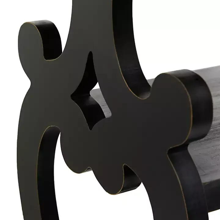 Natural and Black Wood 3-Tier Console Table