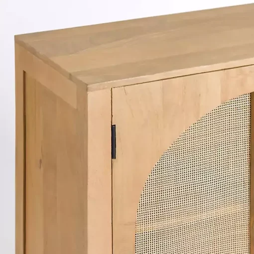 Natural Arch Cane and Wood Cabinet