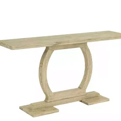 Natural Barnwood Circular Pedestal Console Table
