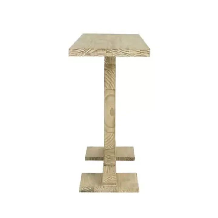 Natural Barnwood Circular Pedestal Console Table