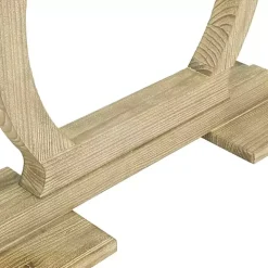 Natural Barnwood Circular Pedestal Console Table