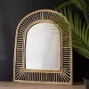 Natural Cane Arched Wall Mirror