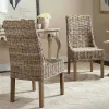 Natural Coastal Rattan 2-pc. Dining Chair Set