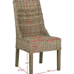 Natural Coastal Rattan 2-pc. Dining Chair Set