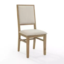 Natural Cream Upholstered Dining Chairs, Set of 4