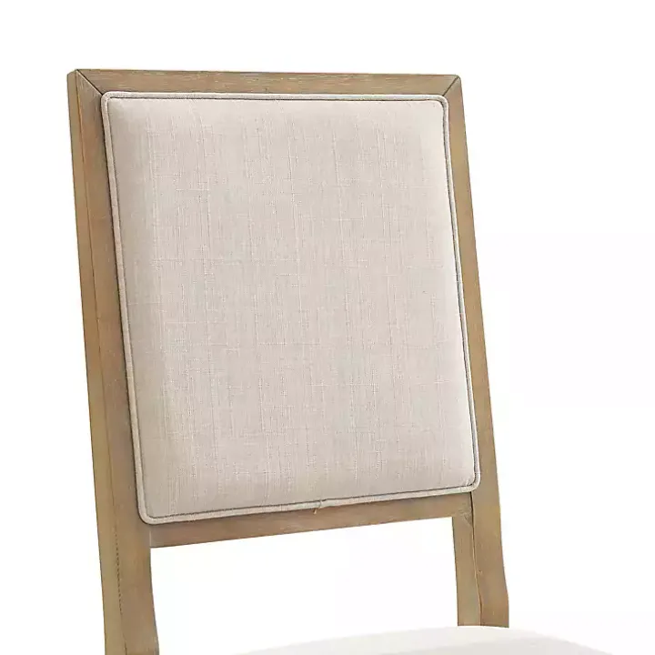 Natural Cream Upholstered Dining Chairs, Set of 4