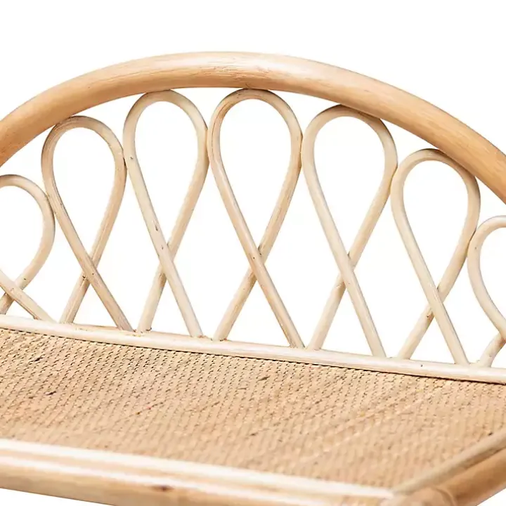 Natural Curled Rattan 3-Tiered Bookcase