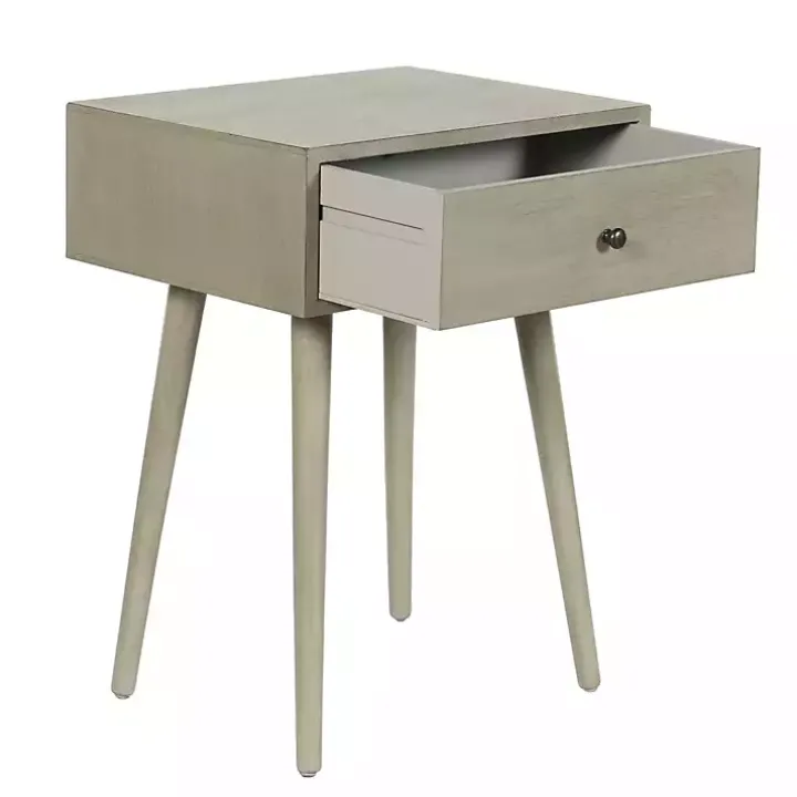Natural Gray Wood 1-Drawer Arthur Accent Table