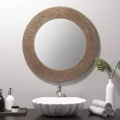 Natural Jute Round Wall Mirror