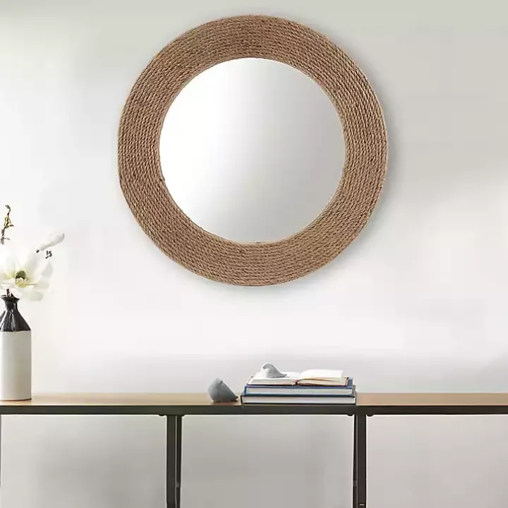 Natural Jute Round Wall Mirror